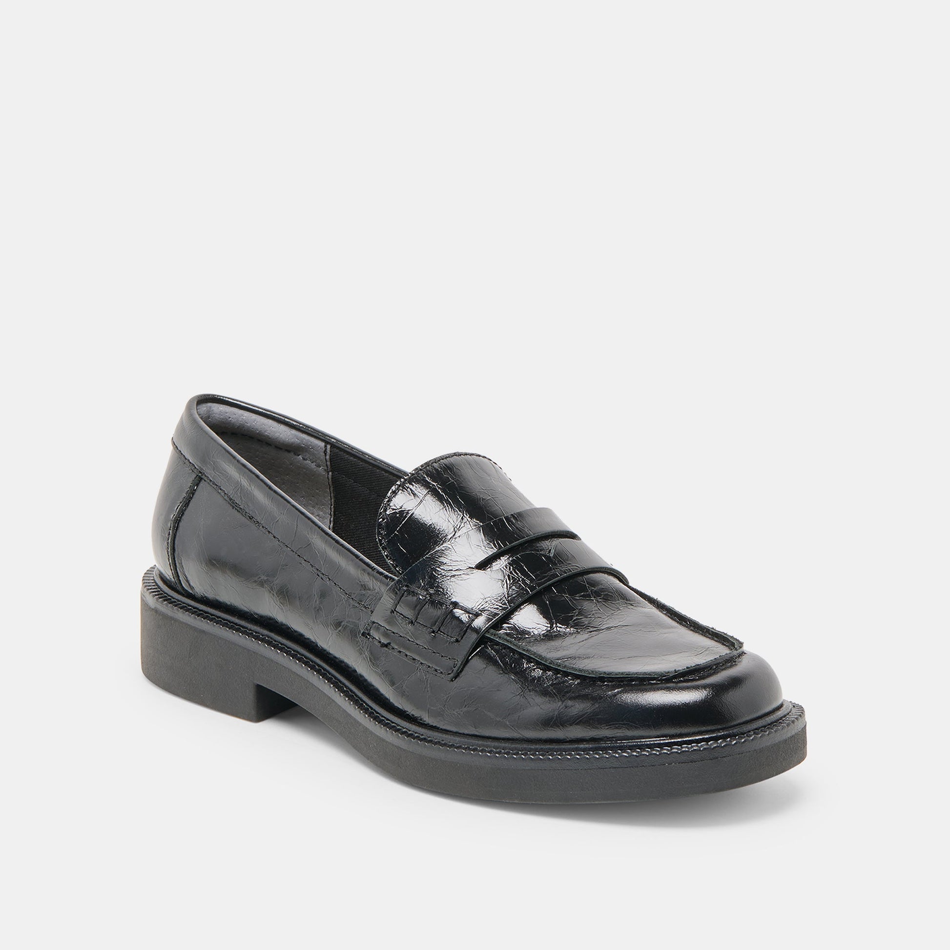 Tiggy Midnight Crinkle Patent Loafers Dolce Vita