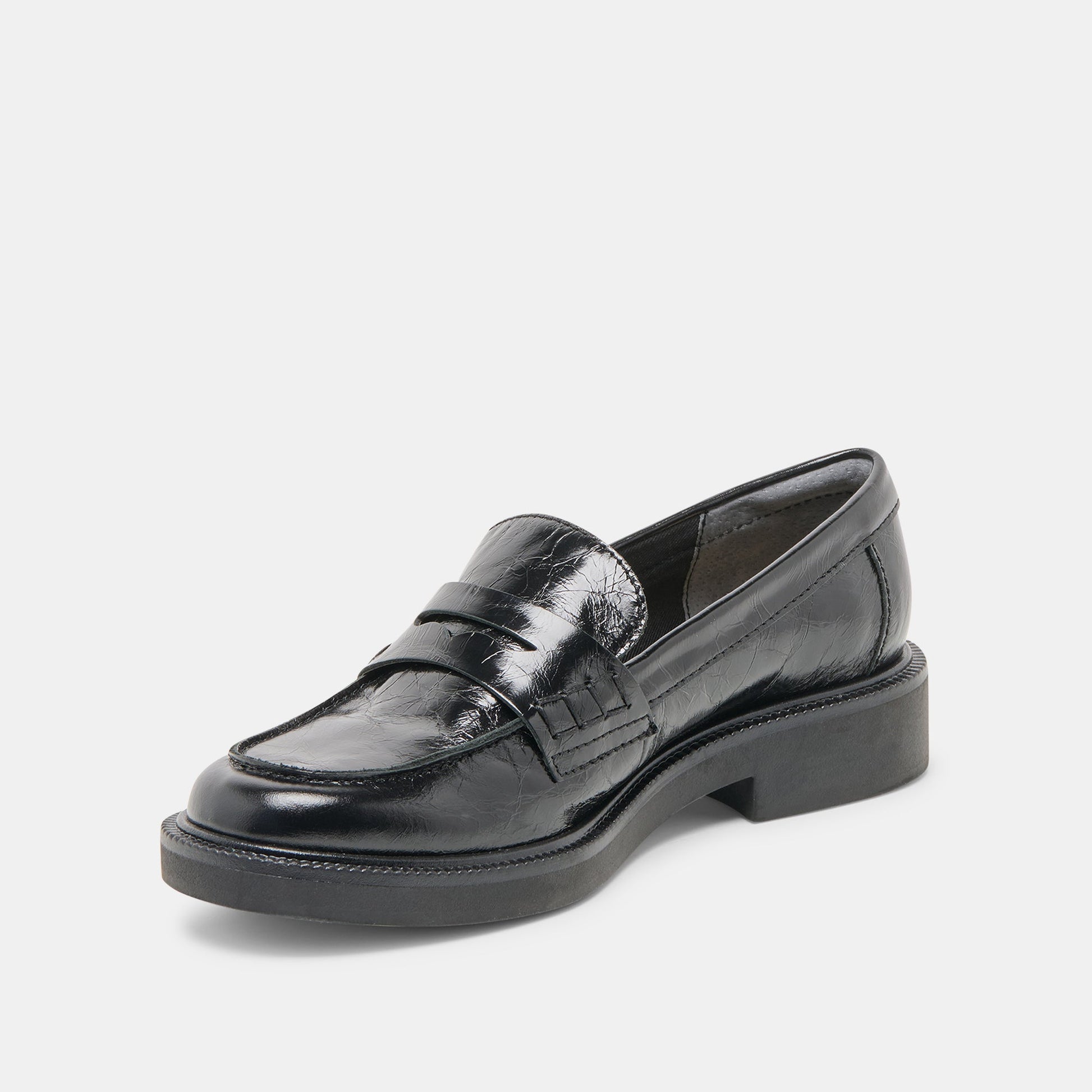 Tiggy Midnight Crinkle Patent Loafers Dolce Vita