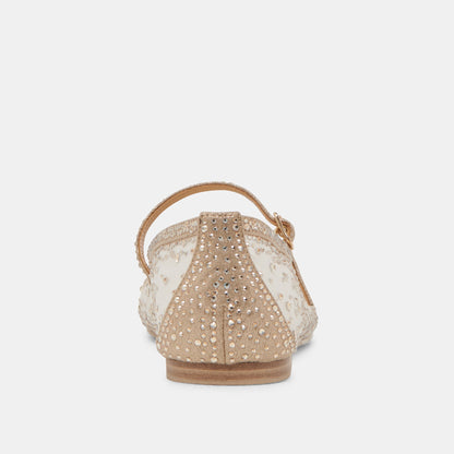 REYES CRYSTAL BALLET FLATS GOLD MESH Dolce Vita