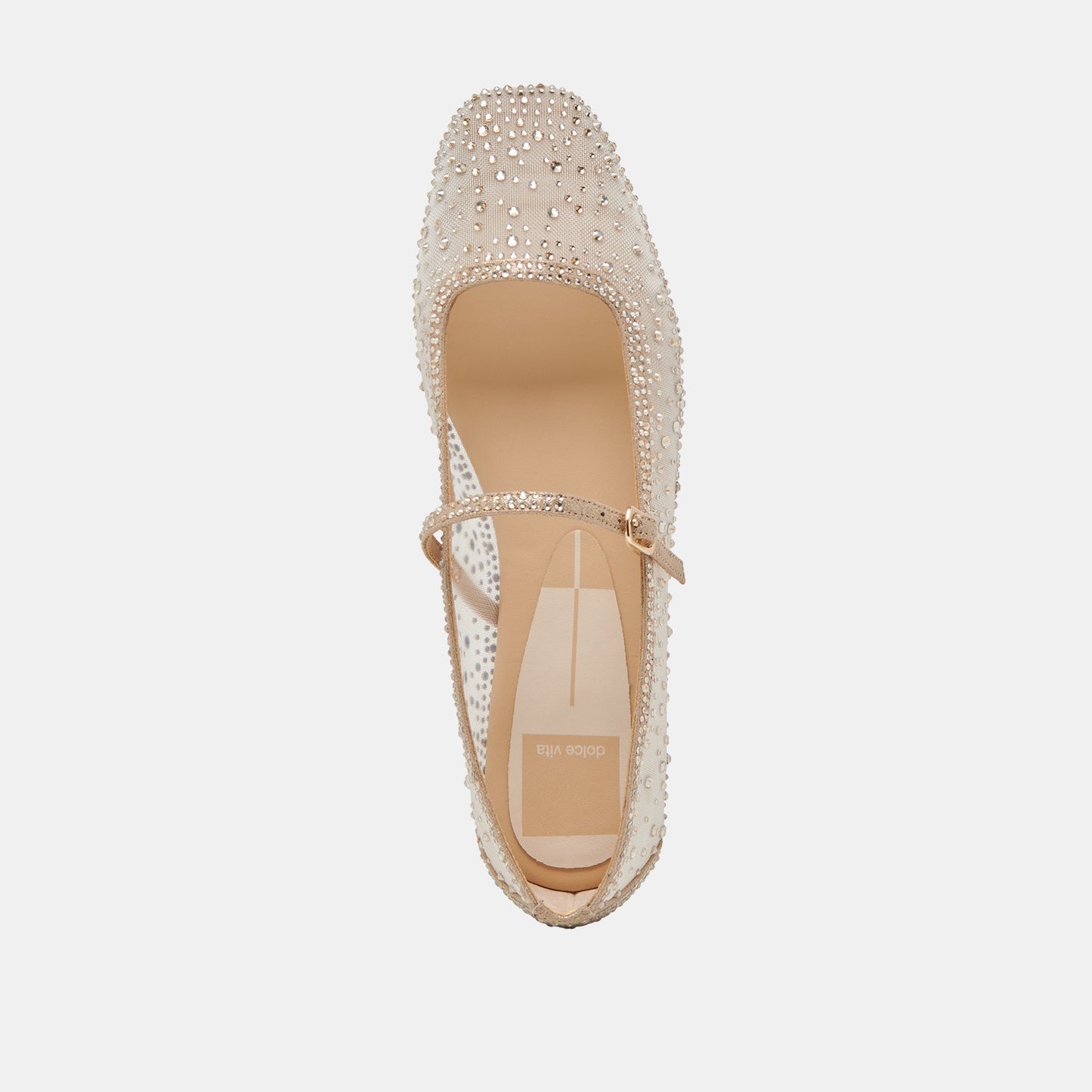 REYES CRYSTAL BALLET FLATS GOLD MESH Dolce Vita
