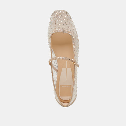 REYES CRYSTAL BALLET FLATS GOLD MESH Dolce Vita