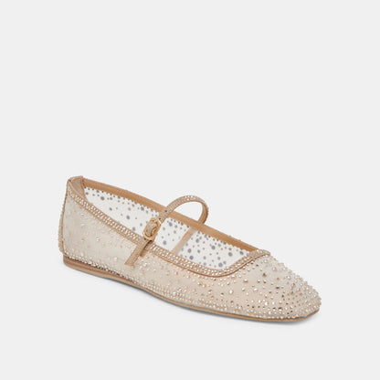REYES CRYSTAL BALLET FLATS GOLD MESH Dolce Vita