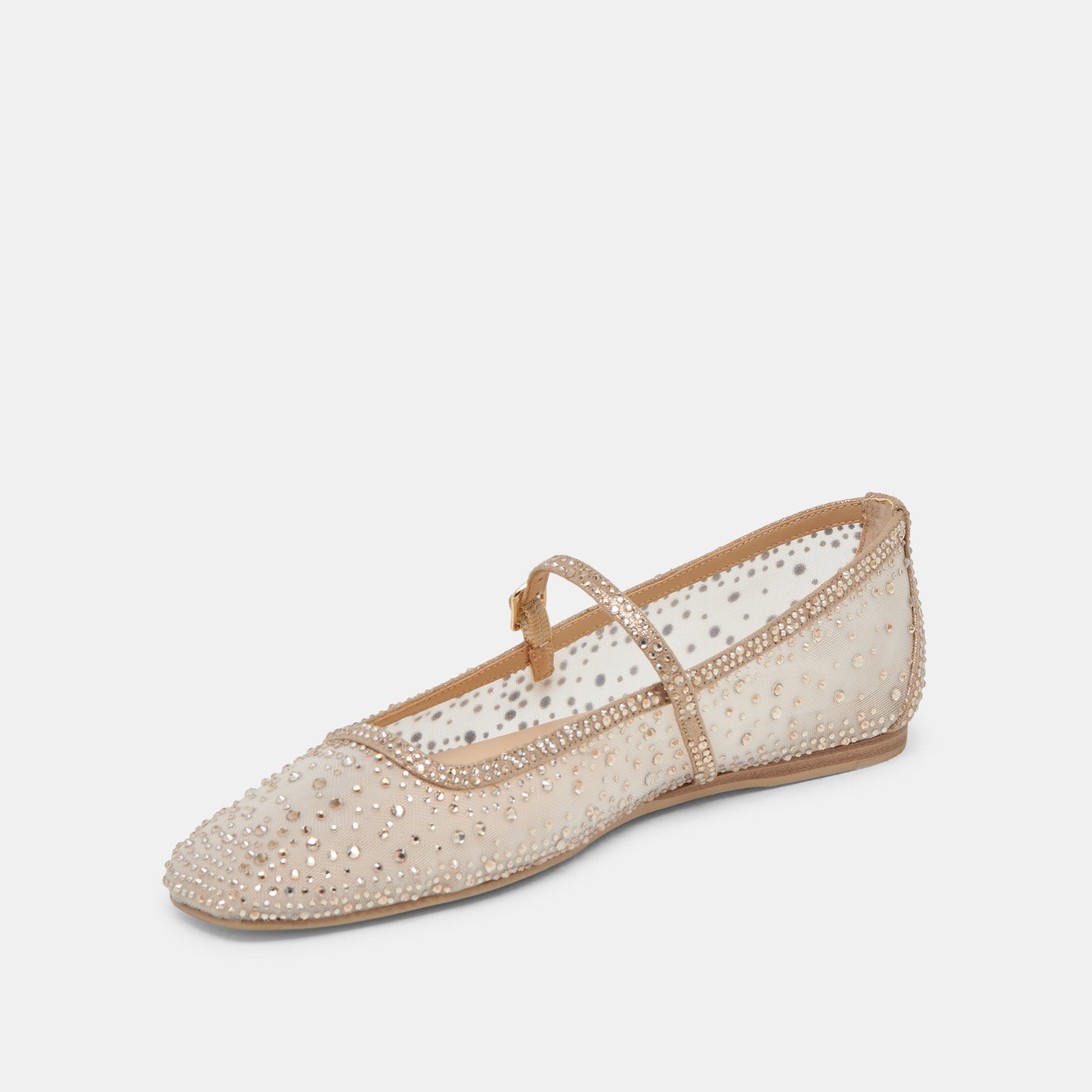 REYES CRYSTAL BALLET FLATS GOLD MESH Dolce Vita