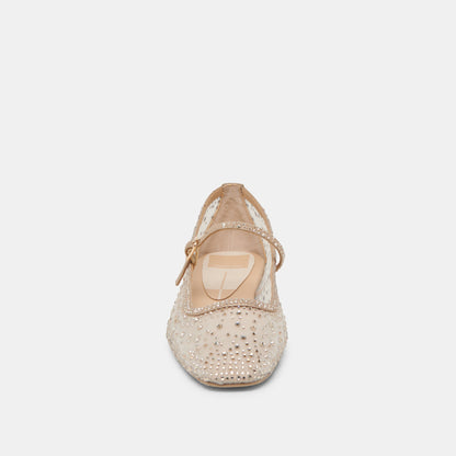 REYES CRYSTAL BALLET FLATS GOLD MESH Dolce Vita