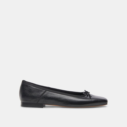 ANISA Ballet Flats Black Leather Dolce Vita