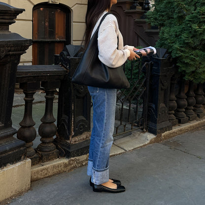 ANISA Ballet Flats Black Leather Dolce Vita