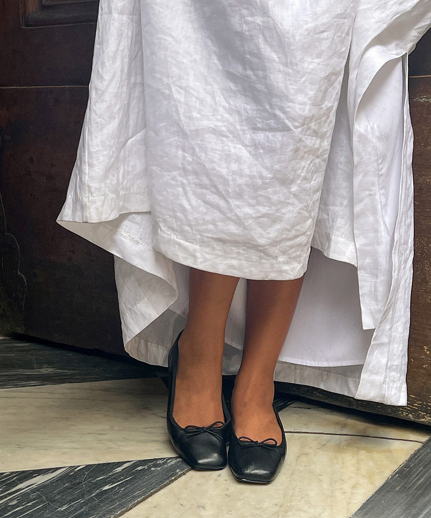 ANISA Ballet Flats Black Leather Dolce Vita