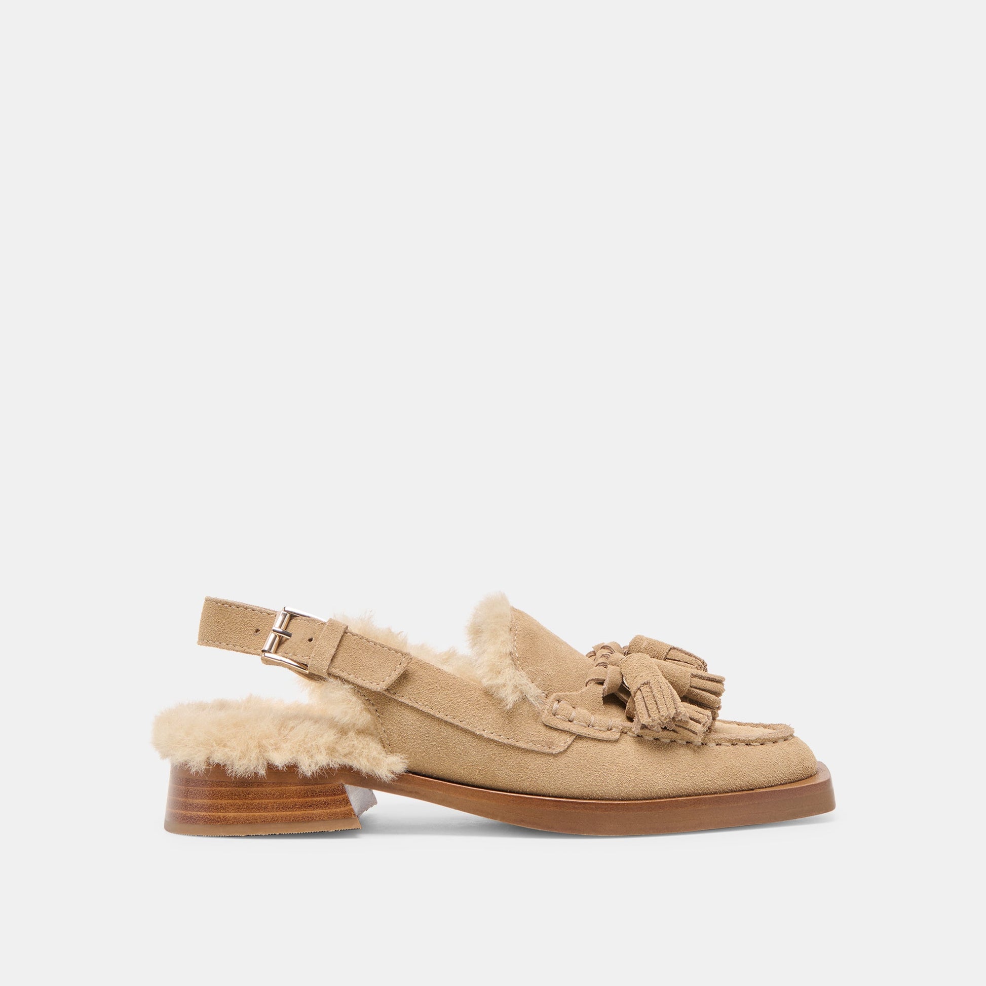 Hamlit Plush Dk Taupe Suede Loafers Dolce Vita