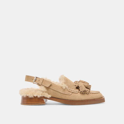 Hamlit Plush Dk Taupe Suede Loafers Dolce Vita