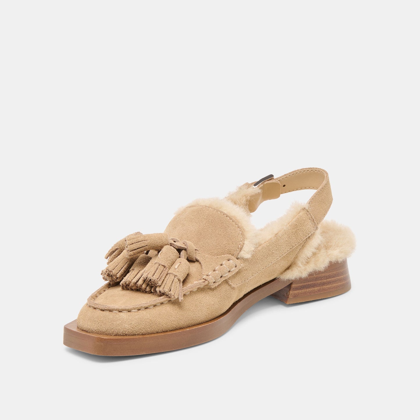 Hamlit Plush Dk Taupe Suede Loafers Dolce Vita