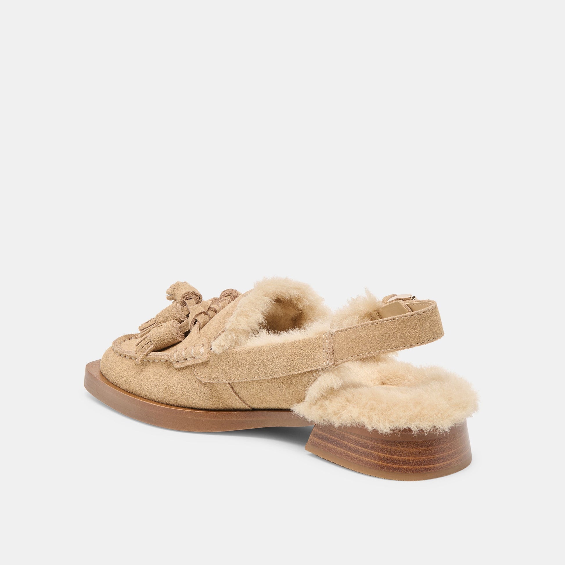 Hamlit Plush Dk Taupe Suede Loafers Dolce Vita