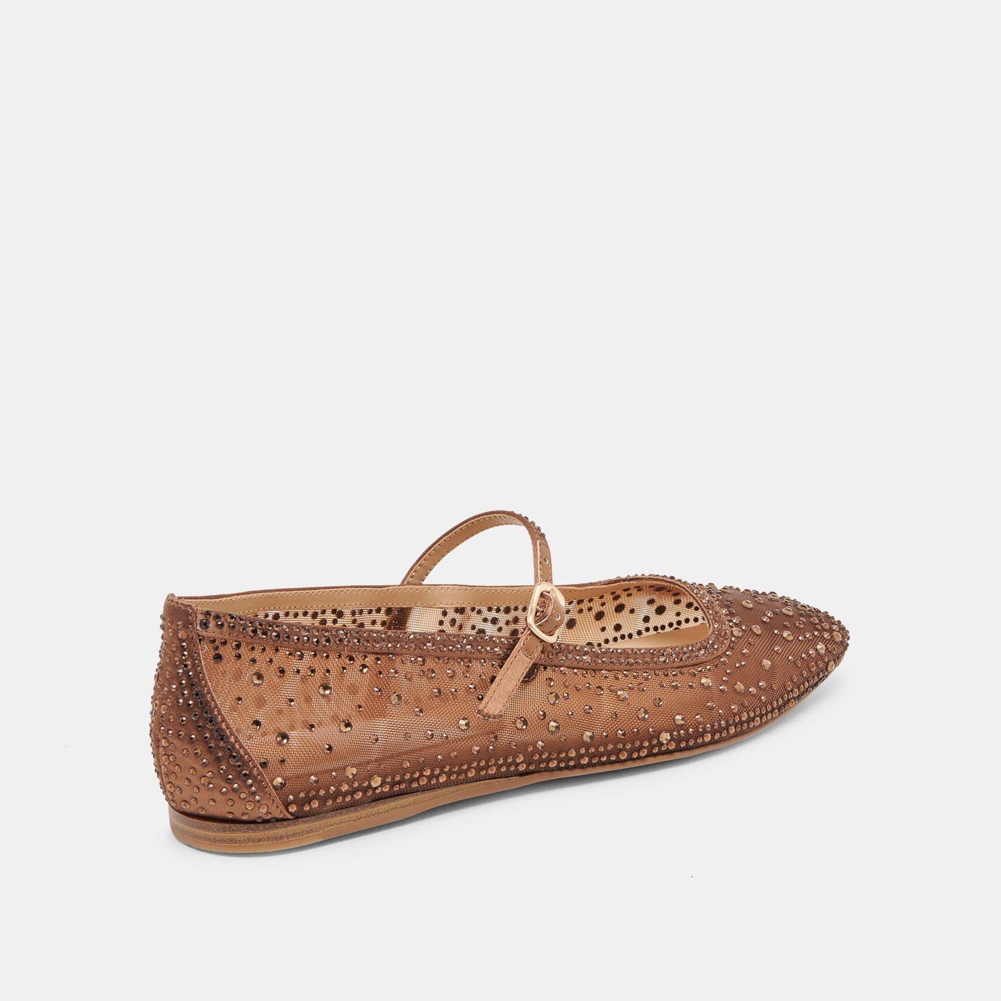 REYES CRYSTAL BALLET FLATS MID BROWN MESH Dolce Vita