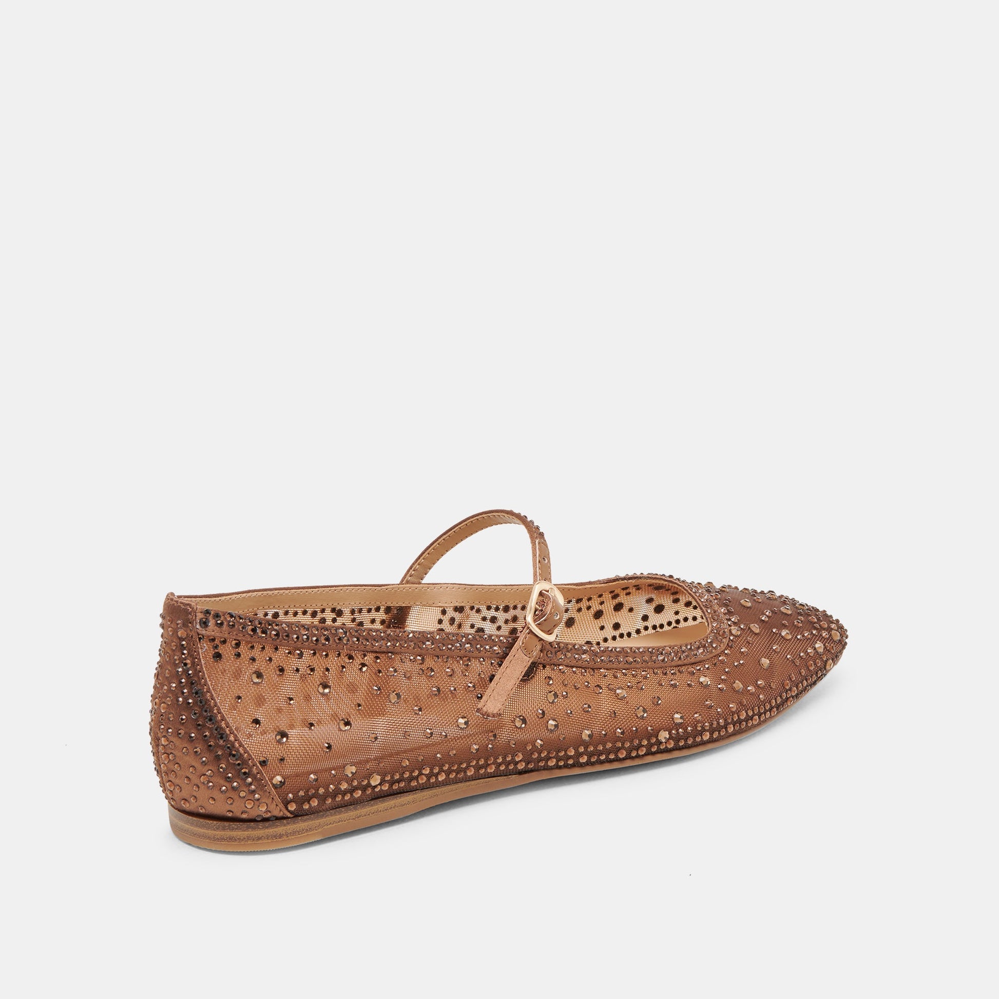 REYES CRYSTAL BALLET FLATS MID BROWN MESH Dolce Vita