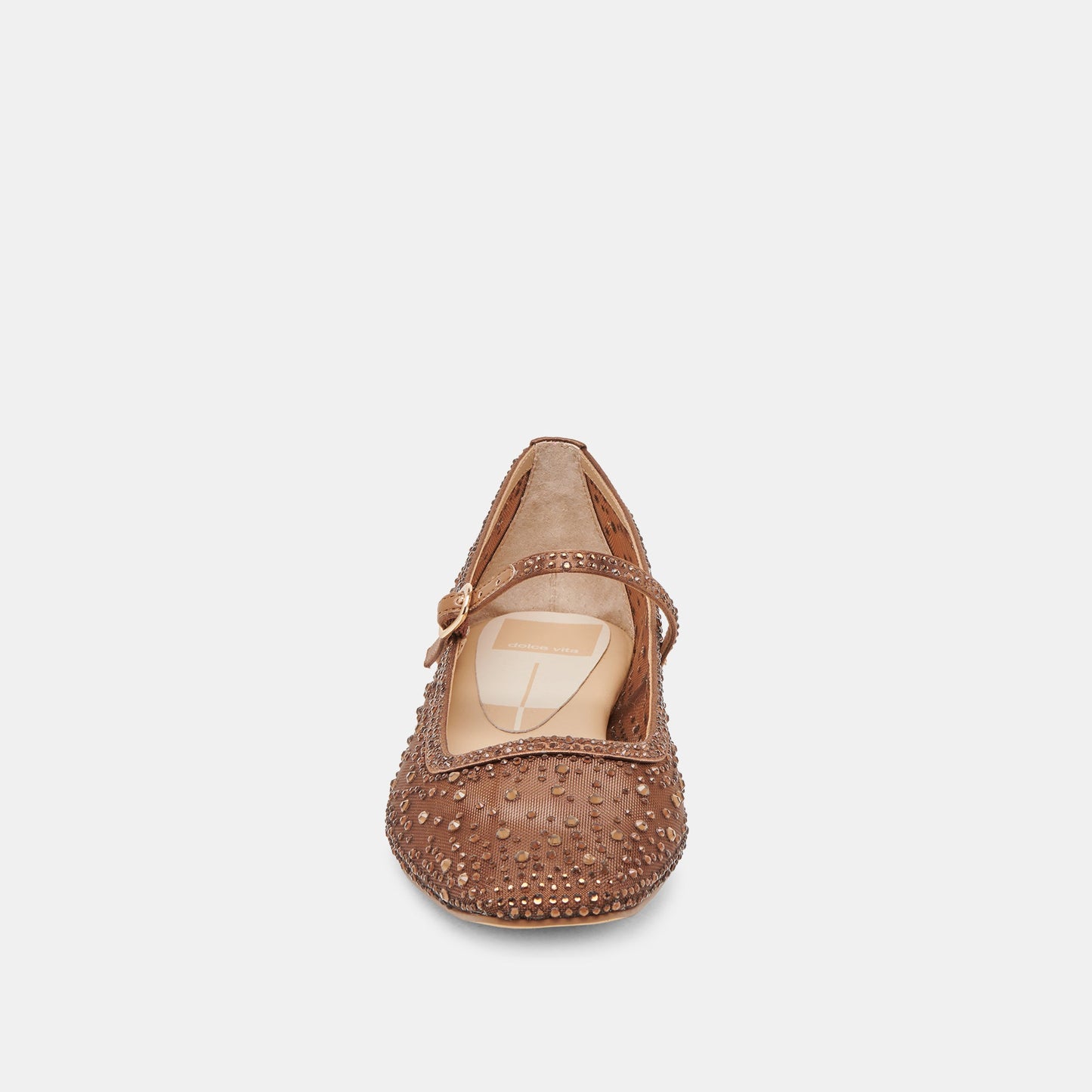 REYES CRYSTAL BALLET FLATS MID BROWN MESH Dolce Vita