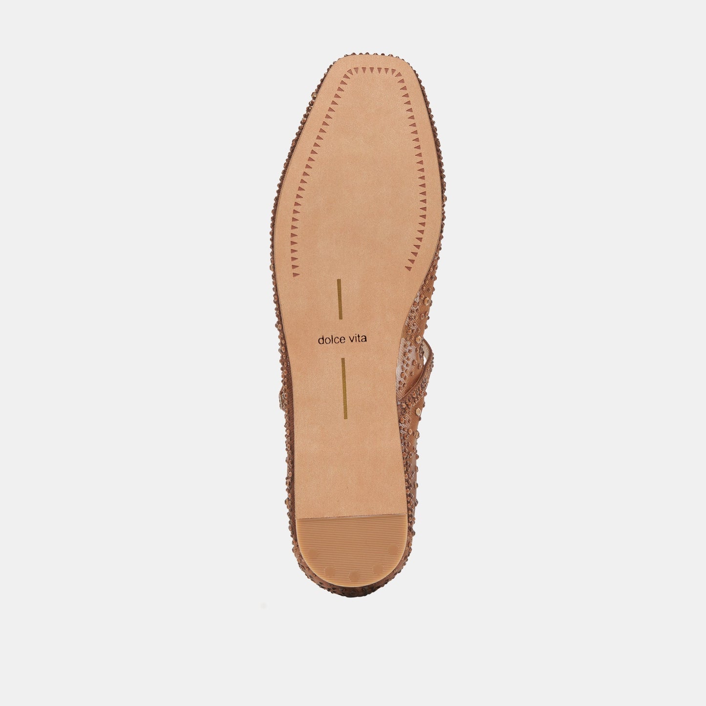 REYES CRYSTAL BALLET FLATS MID BROWN MESH Dolce Vita