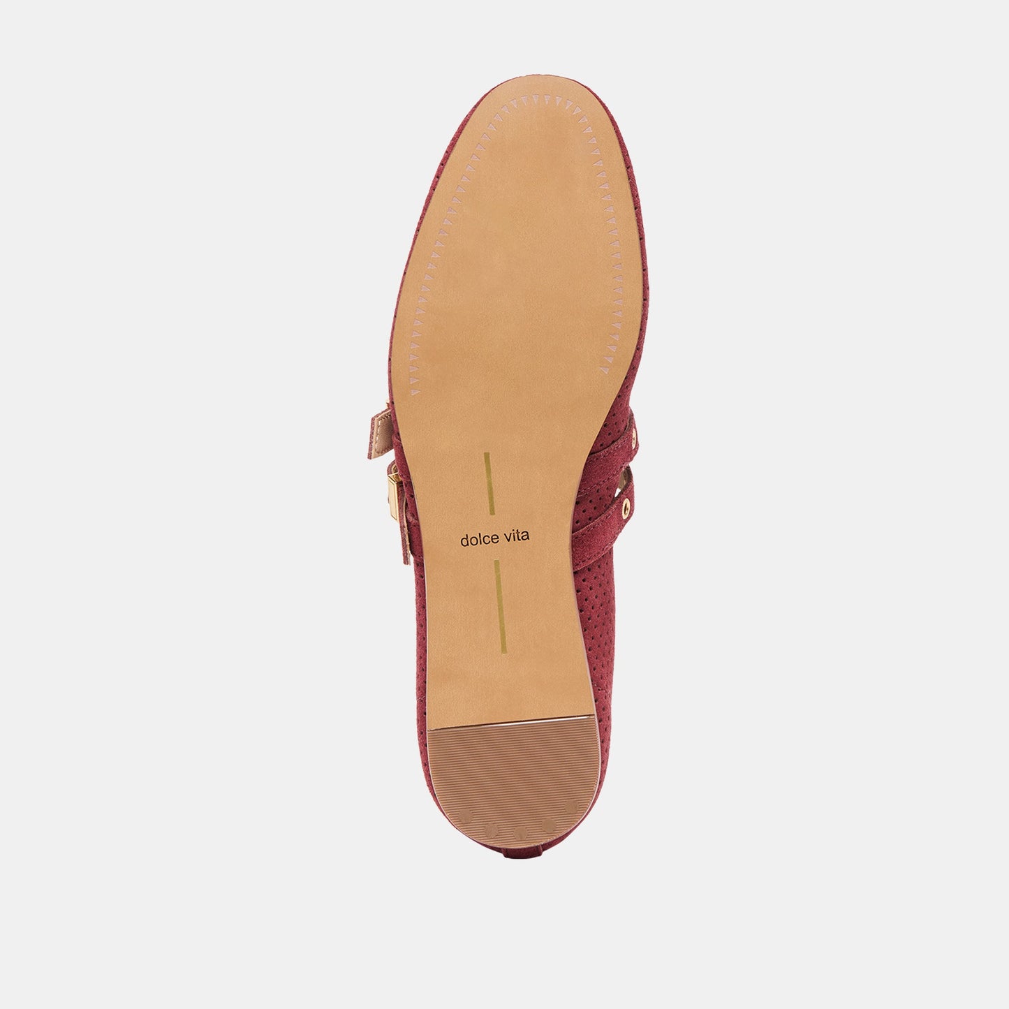 Baylee Grommet Oxblood Perforated Suede Ballet Flats Dolce Vita