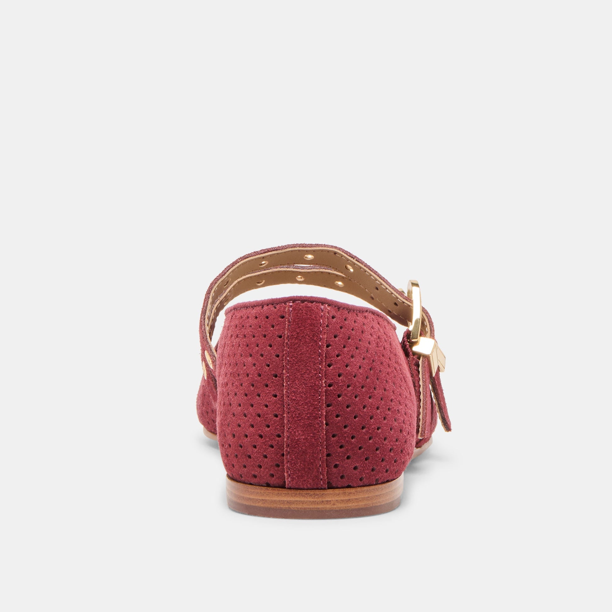 Baylee Grommet Oxblood Perforated Suede Ballet Flats Dolce Vita