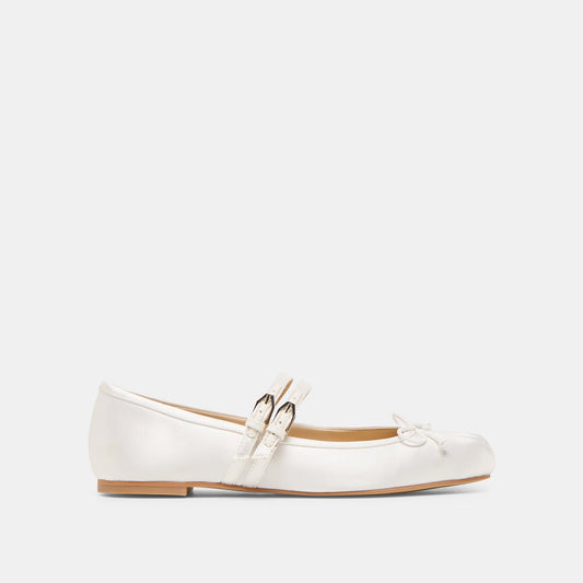 Gibsen True White Satin Ballet Flats Dolce Vita
