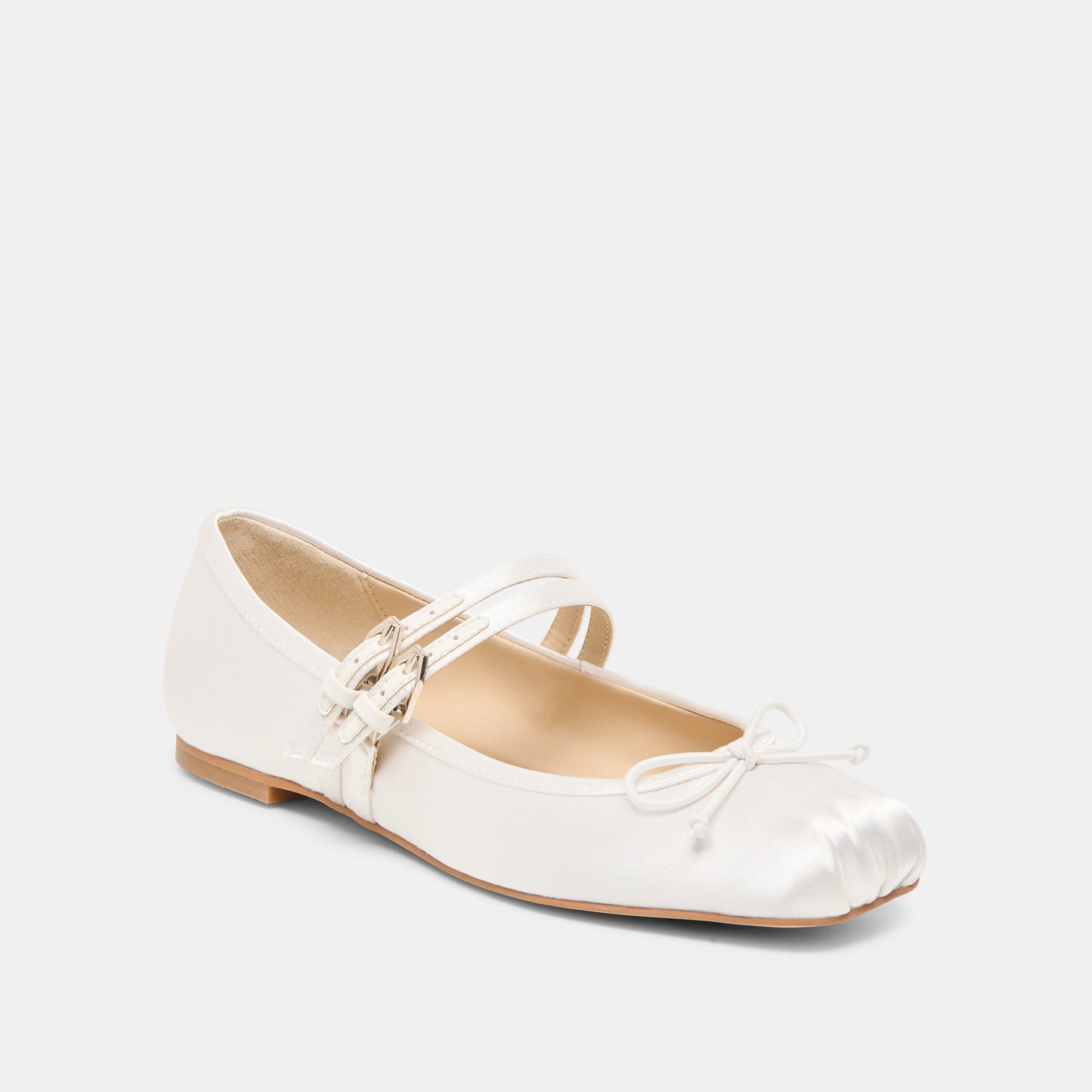 Gibsen True White Satin Ballet Flats Dolce Vita