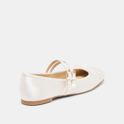 Gibsen True White Satin Ballet Flats Dolce Vita