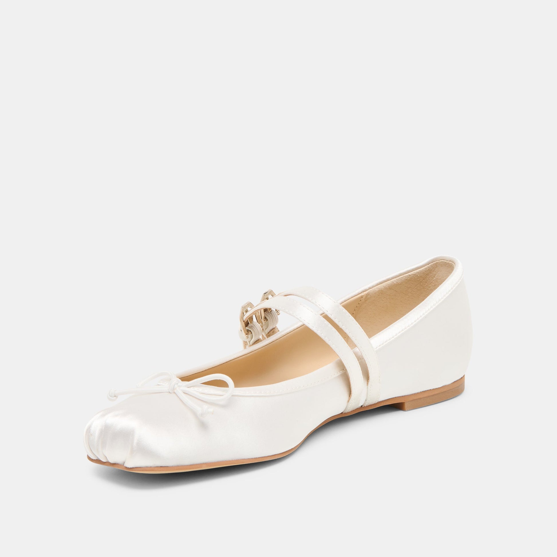 Gibsen True White Satin Ballet Flats Dolce Vita