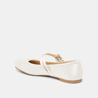 Gibsen True White Satin Ballet Flats Dolce Vita