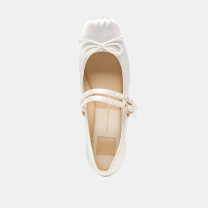 Gibsen True White Satin Ballet Flats Dolce Vita
