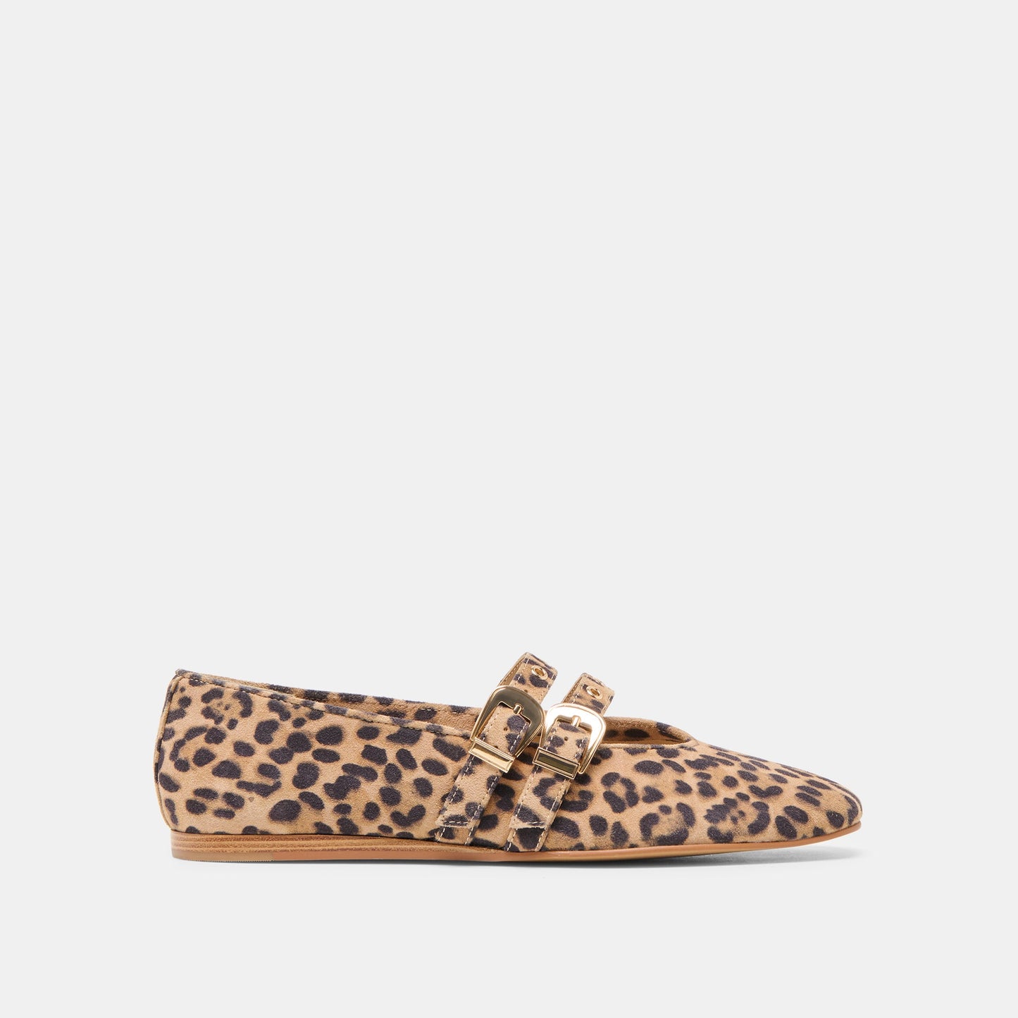 Baylee Grommet Dk Leopard Printed Suede Ballet Flats Dolce Vita
