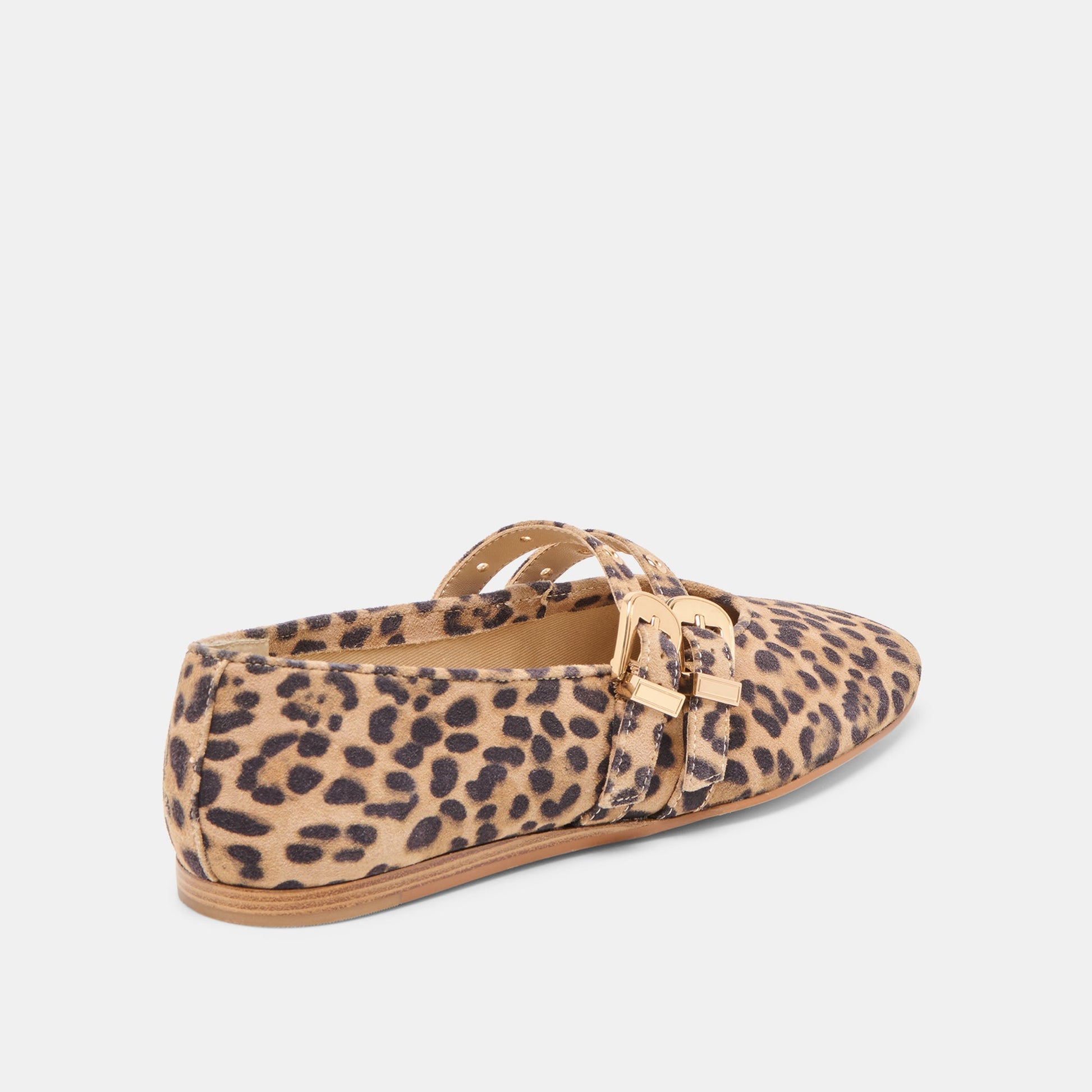 Baylee Grommet Dk Leopard Printed Suede Ballet Flats Dolce Vita
