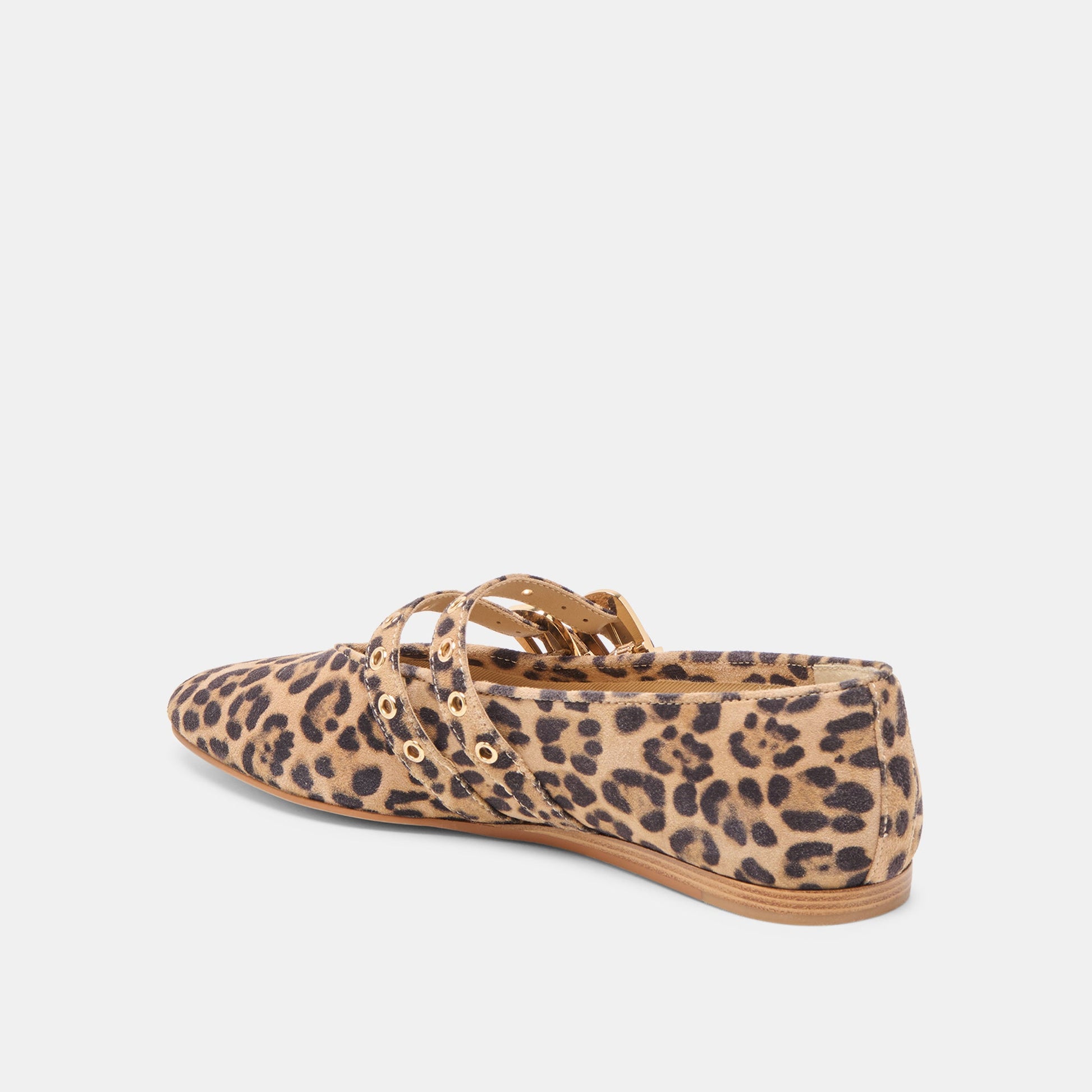 Baylee Grommet Dk Leopard Printed Suede Ballet Flats Dolce Vita