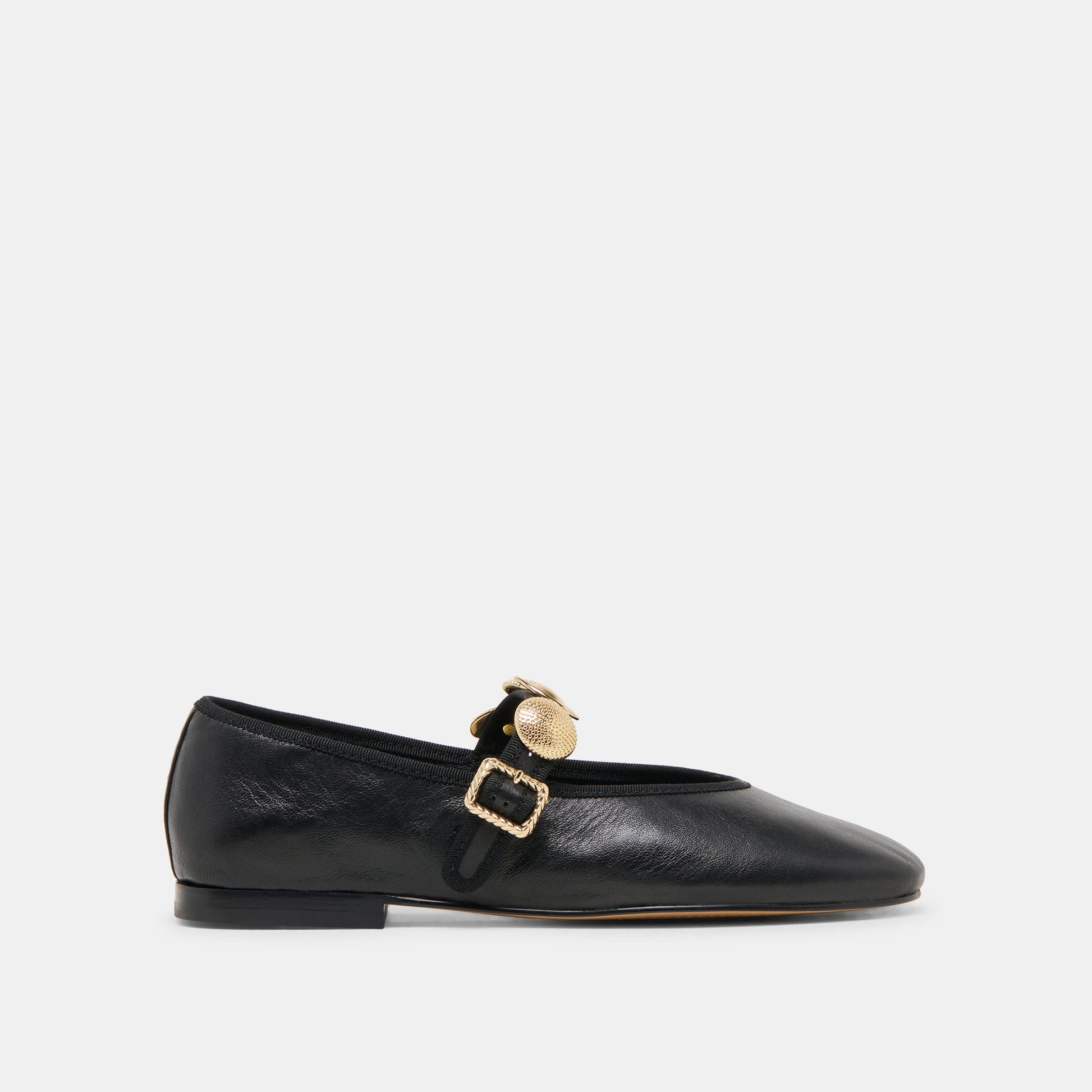 Relan Black Leather Ballet Flats Dolce Vita