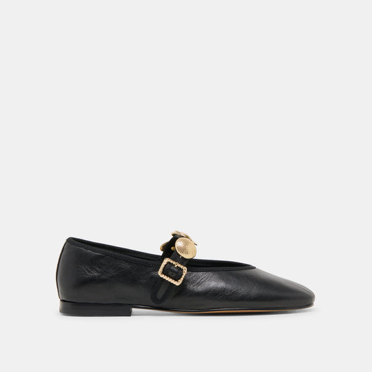 Relan Black Leather Ballet Flats Dolce Vita