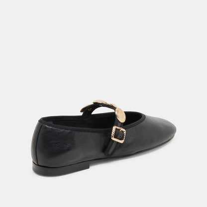 Relan Black Leather Ballet Flats Dolce Vita