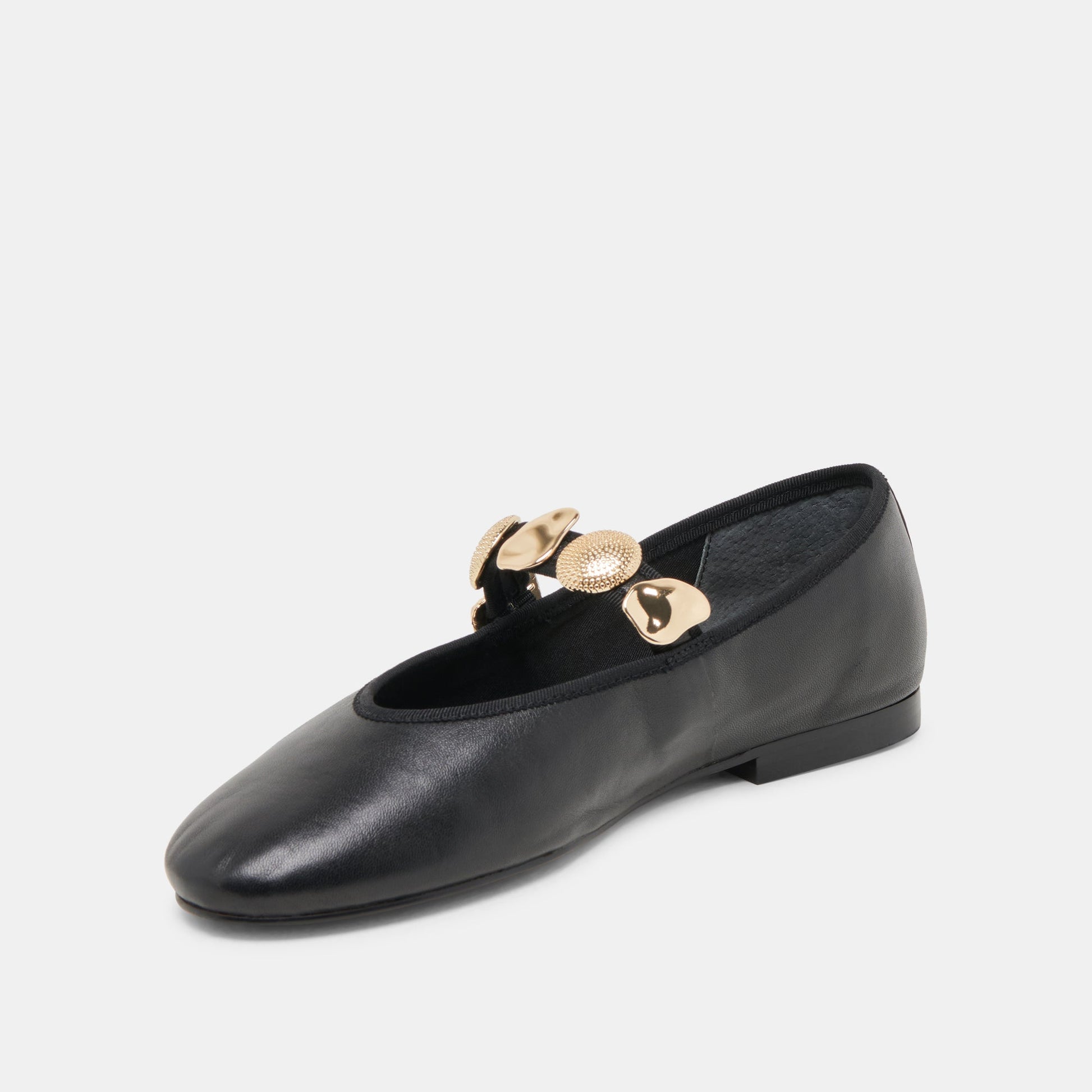 Relan Black Leather Ballet Flats Dolce Vita