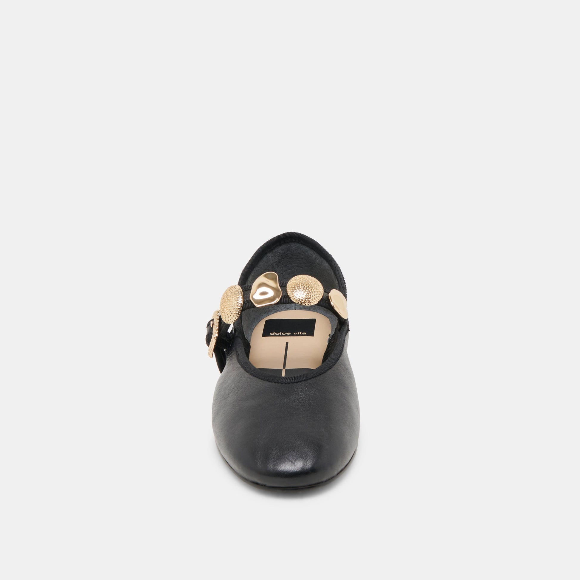 Relan Black Leather Ballet Flats Dolce Vita