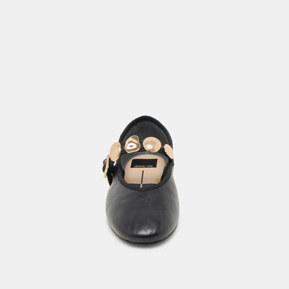Relan Black Leather Ballet Flats Dolce Vita