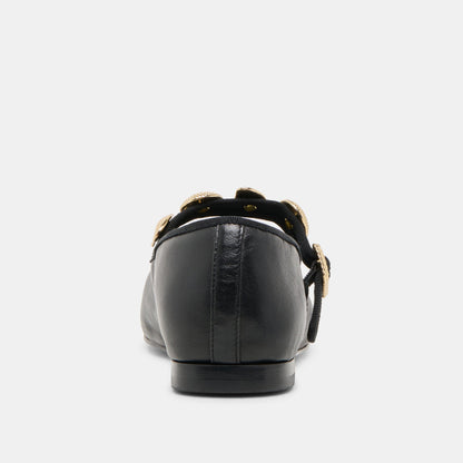 Relan Black Leather Ballet Flats Dolce Vita