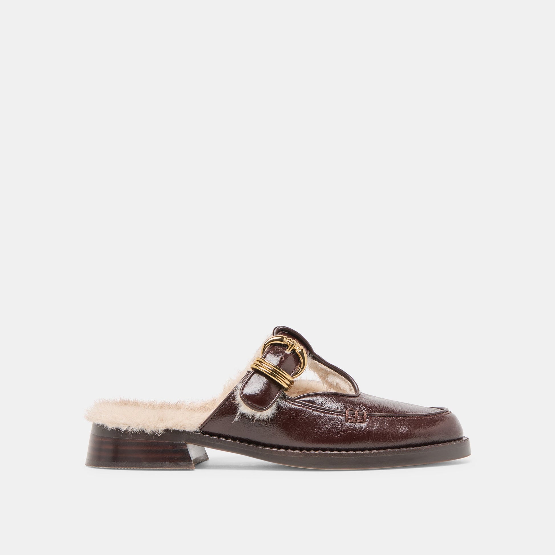 Harlah Plush Chocolate Leather Flats Dolce Vita