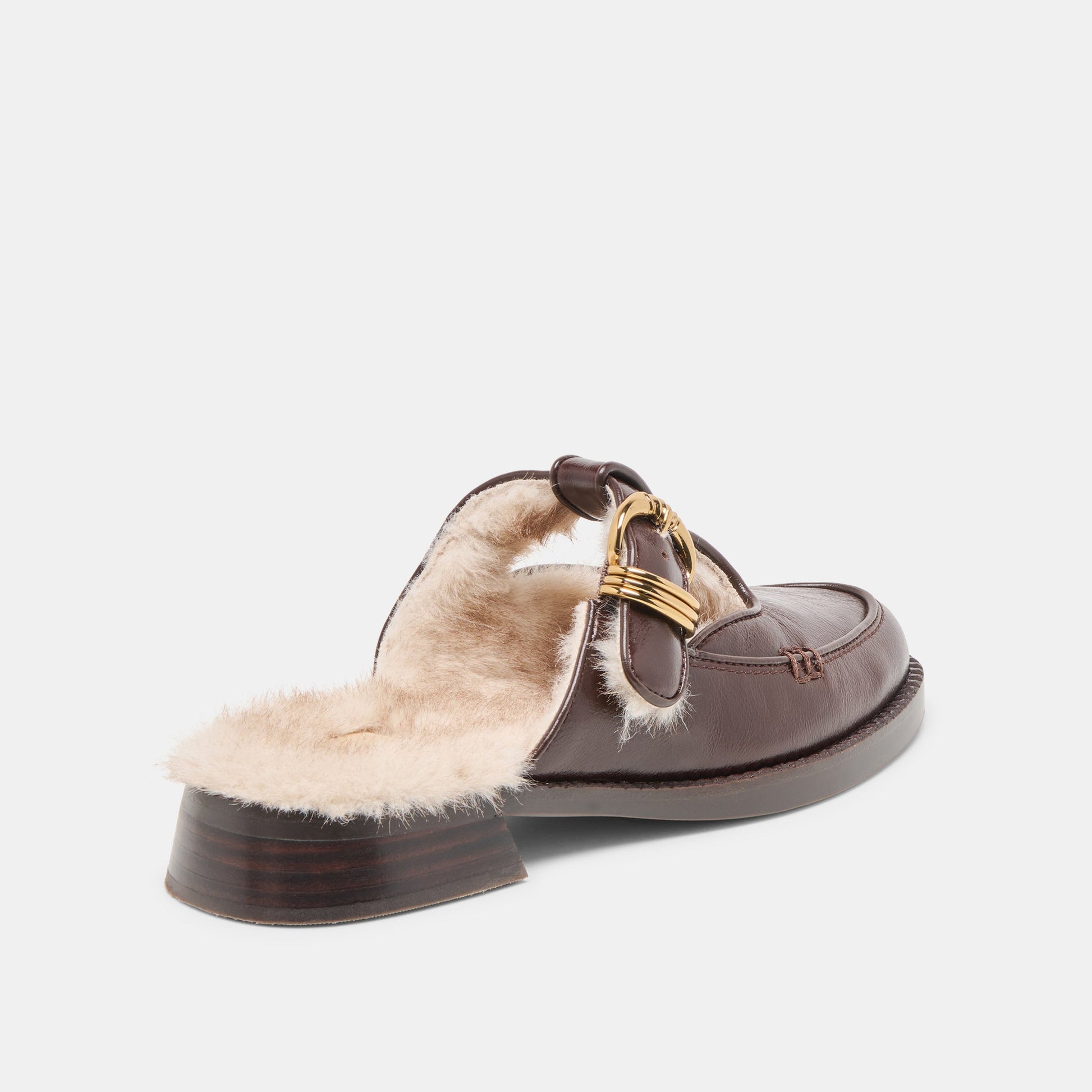 Harlah Plush Chocolate Leather Flats Dolce Vita