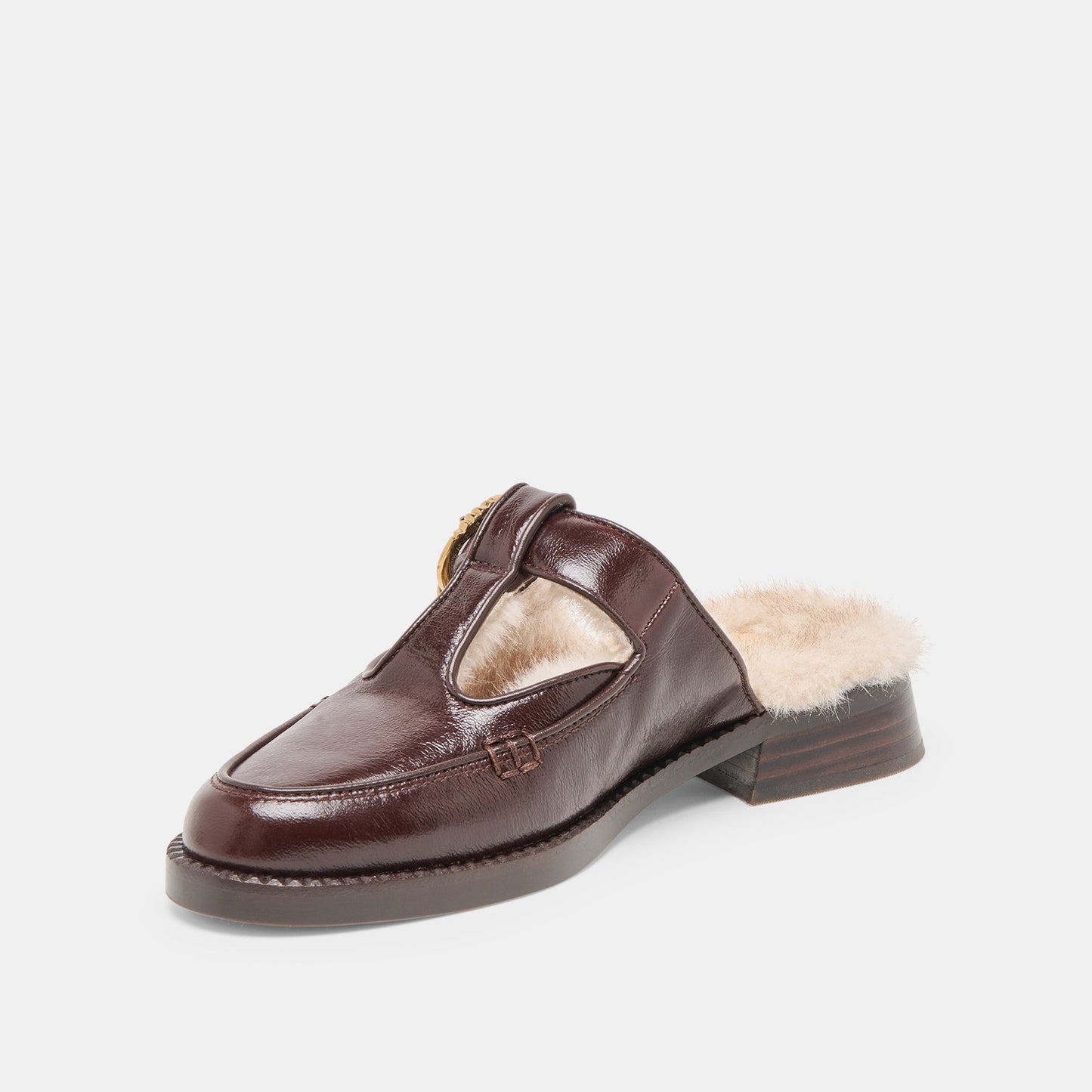 Harlah Plush Chocolate Leather Flats Dolce Vita