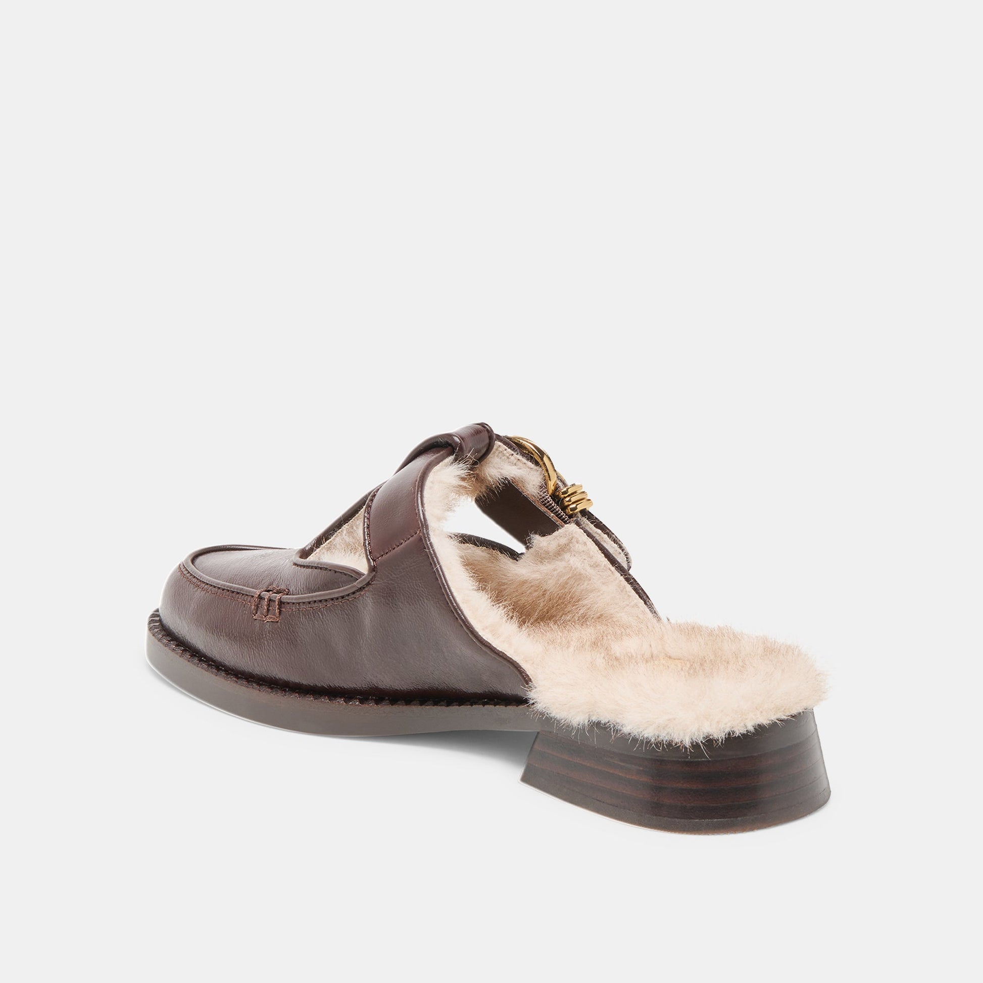 Harlah Plush Chocolate Leather Flats Dolce Vita