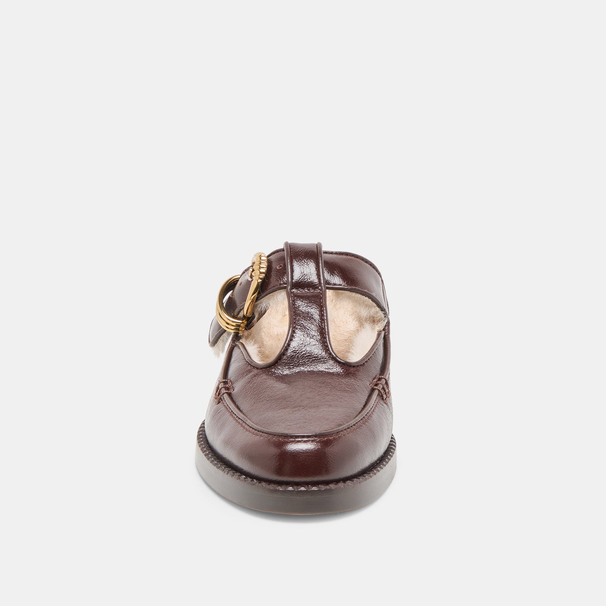 Harlah Plush Chocolate Leather Flats Dolce Vita