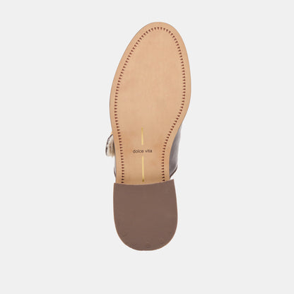 Harlah Plush Chocolate Leather Flats Dolce Vita