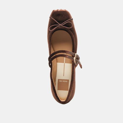 Gibsen Chocolate Velvet Ballet Flats Dolce Vita