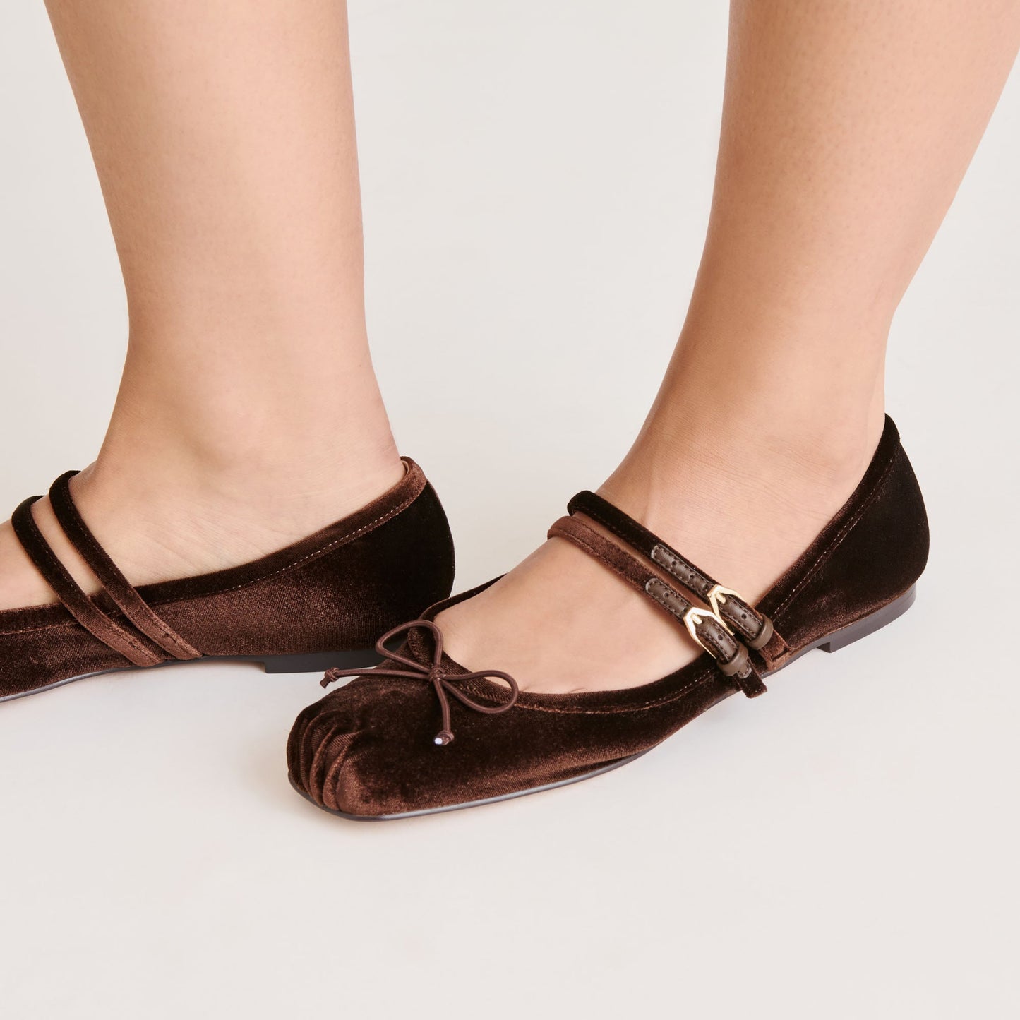 Gibsen Chocolate Velvet Ballet Flats Dolce Vita