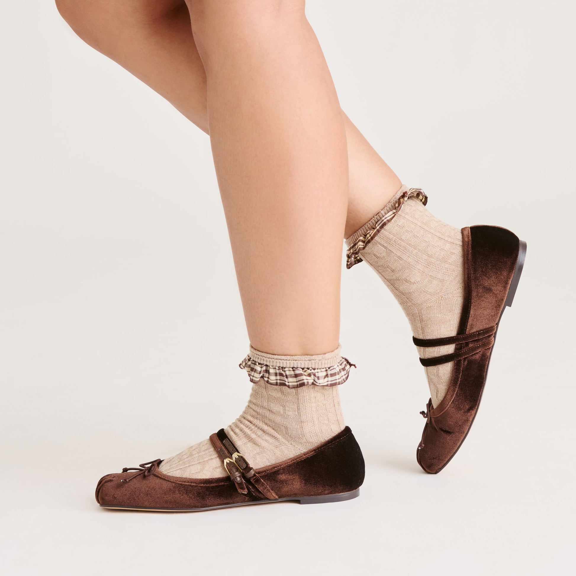 Gibsen Chocolate Velvet Ballet Flats Dolce Vita