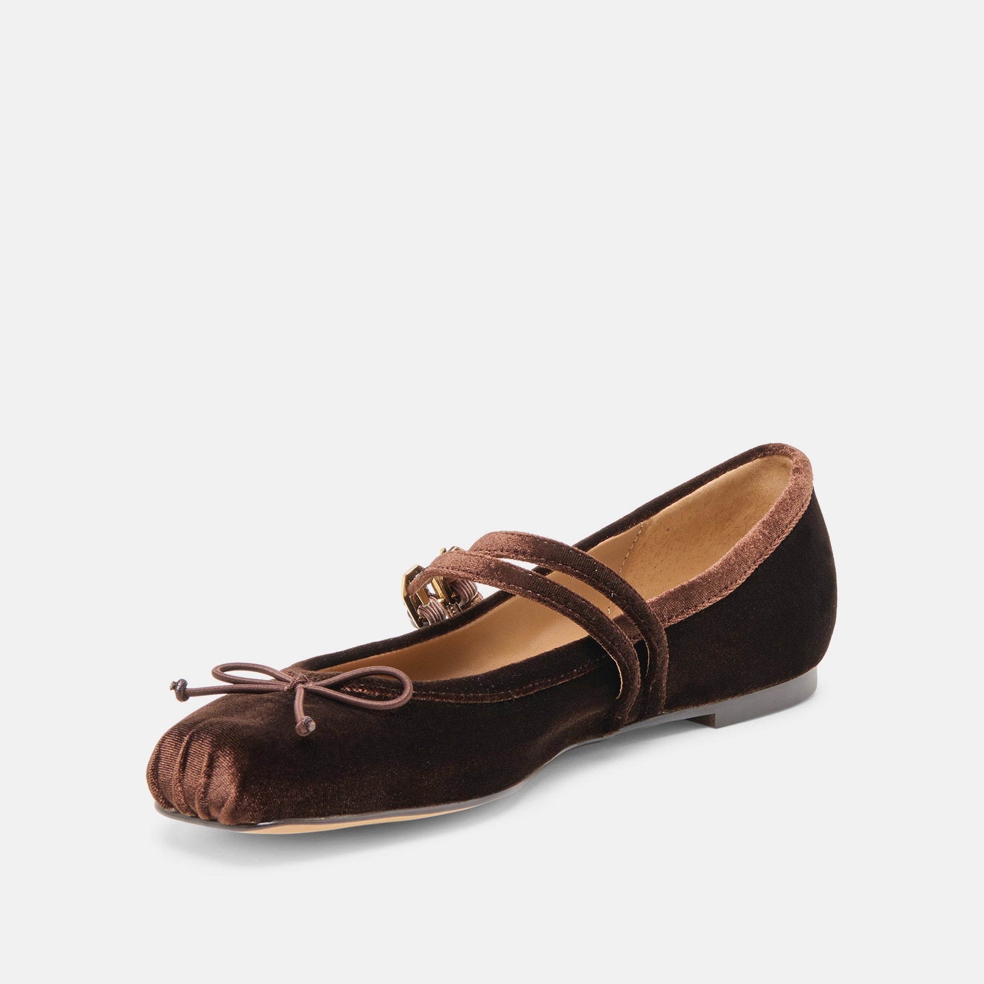 Gibsen Chocolate Velvet Ballet Flats Dolce Vita