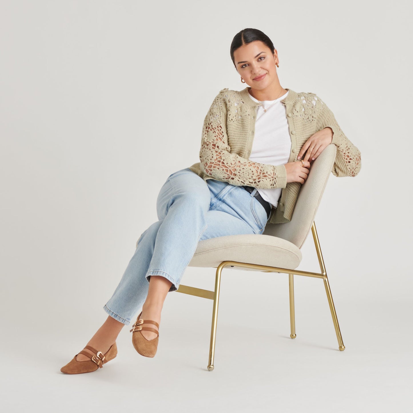 Baylee Pecan Perforated Suede Ballet Flats Dolce Vita