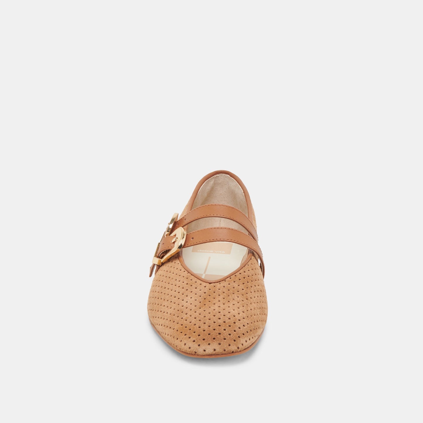 Baylee Pecan Perforated Suede Ballet Flats Dolce Vita