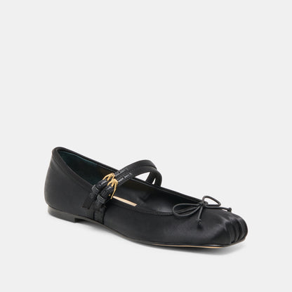 Gibsen Onyx Satin Ballet Flats Dolce Vita
